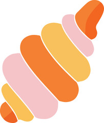 Colorful Flat Design Spiral Shell or Twisted Confection
