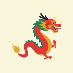 dragon vector illustration design concept flat style