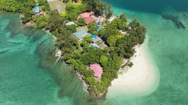 Manukan Island with a beautiful sandy beach. Tunku Abdul Rahman National Park. Kota Kinabalu, Sabah, Malaysia.