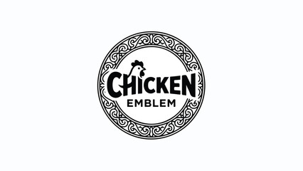 Chicken Emblem Logo Design for Poultry Business.
