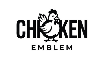 Chicken Emblem Logo Design for Poultry Business.