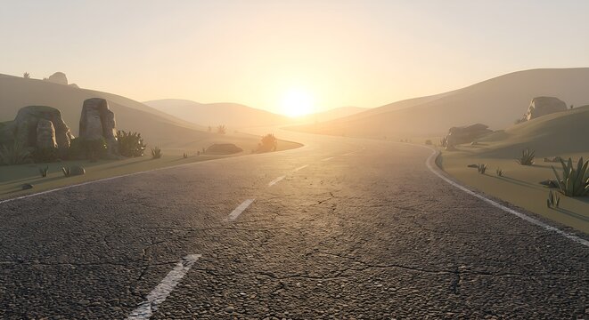 Road to Success – Motivational Path Leading Toward a Bright Horizon - Powered by Adobe