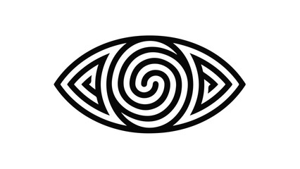 Abstract Eye Symbol with Hypnotic Spiral Pupil.