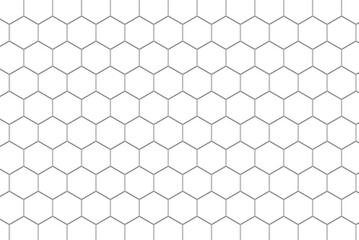 Abstract geometric background pattern of interlocking hexagons in a honeycomb-like arrangement on a white canvas