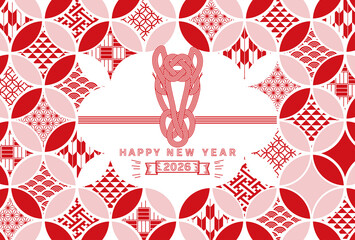 おしゃれシンプルな2026年午年年賀状
