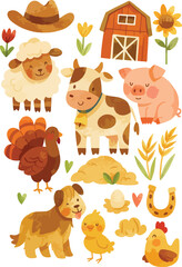 Livestock and farm animal Illustration