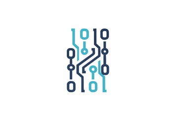 Stylized Binary Code Logo. Technology concept