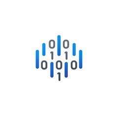 Fototapeta premium Stylized Binary Code Logo. Technology concept