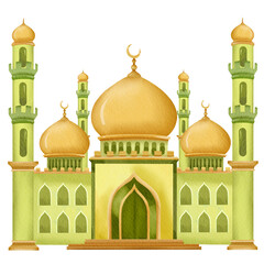 Green Mosque Illustration