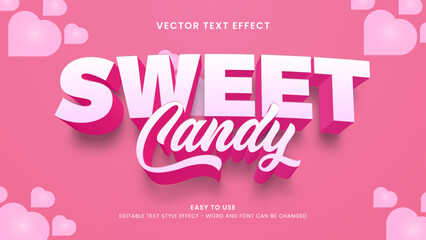 sweet candy editable text effect 3d vector