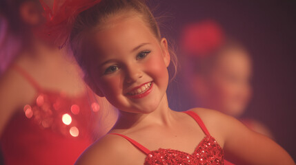 Abstract Dance Performance on Vibrant Stage Lights
