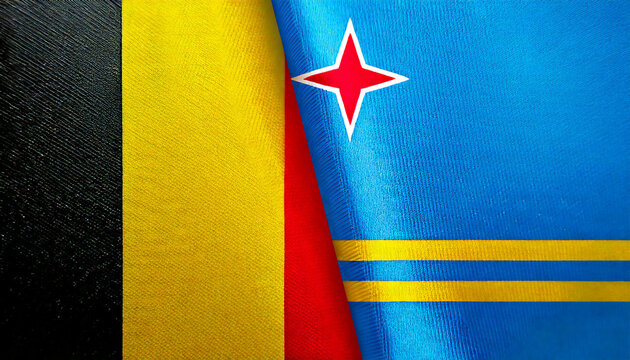 ベルギーの国旗とオランダ領アルバの国旗(Belgium flag & Aruba flag.)
