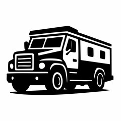 Obraz premium Armored Truck Icon Illustration. Security Cash Transport Vehicle