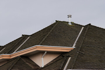 Wood shingled roof