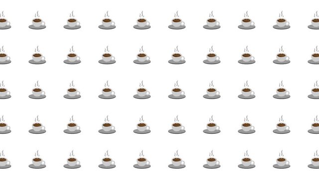 Seamless coffee cup pattern for cafe branding, coffee shop promotions, and beveragerelated designs, ideal for packaging or menu backgrounds.