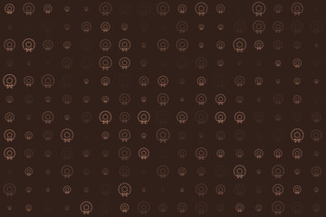 Elegant Seamless Pattern of Faded Wreath Icons with Bows on a Deep Brown Background for Festive Holiday Design