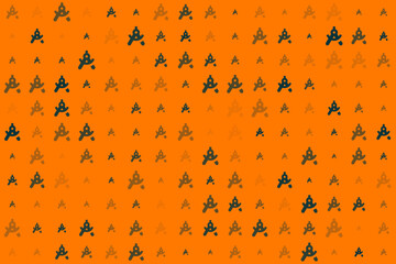 Abstract repeating pattern of stylized figures on a vibrant orange background with a subtle gradient effect