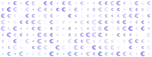 Digital Euro Symbol Pattern Background with Gradient Purple and Blue Hues on Black for Finance and Economy Concepts