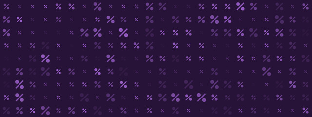 Abstract digital background with repeating percentage symbols in varying shades of purple, creating a modern and dynamic texture for business and finance concepts.