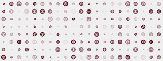 Elegant seamless pattern featuring small dots and larger circles with intricate geometric designs in varying purple tones on a clean white backdrop.