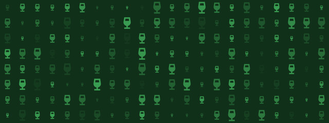 Abstract Green Wine Glass Pattern Background with Repeating Digital Icons for Beverage and Celebration Themes