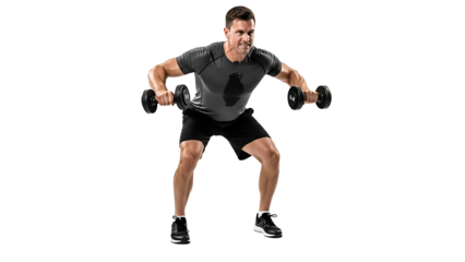 A man performing a dumbbell exercise for strength and fitness
