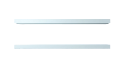 Two rectangles of light chrome, stacked, with a black background