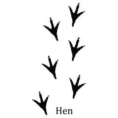 Chicken Footprint Black Line Icon for UI Design,Chicken Paw Print Editable Stroke Vector Illustration
