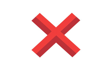 Obraz premium Modern red X symbol in flat design representing denial, closure, or incorrect action for digital and graphic use isolated on transparent background PNG