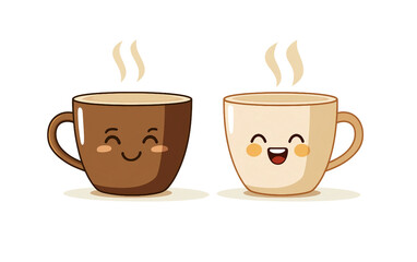 Obraz premium Modern flat coffee cup icon with steam emphasizing relaxation, coffee culture, and social media graphics isolated on transparent background PNG