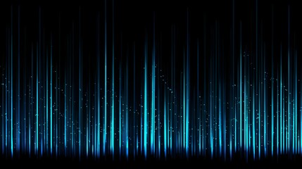 Vertical blue light beams emanate upwards against a dark background suggesting digital energy flow.