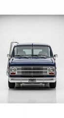 Classic dark blue truck isolated on white background studio shot