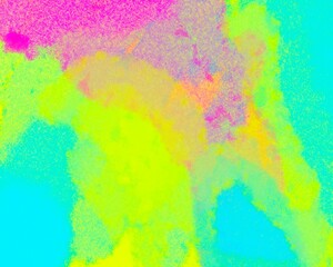 Vivid hues blend.  Bright yellow, pink, and cyan tones merge.  A textured backdrop presents a vibrant, abstract feel.  The artwork evokes energy.  Suitable for digital media