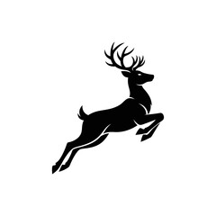 silhouette of a deer jumping