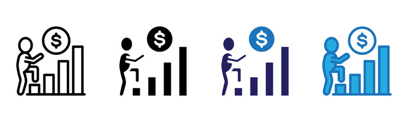 Trend Icon Multi Style Vector Illustration