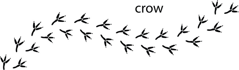 Crow Paw Print,Crow Paw Print Editable Stroke Vector Illustration,Crow Paw Print ,Crow Foot Track