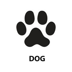 Dog Paw Print Simple Silhouette Vector Illustration,Dog Paw Print Silhouette UI Icon
