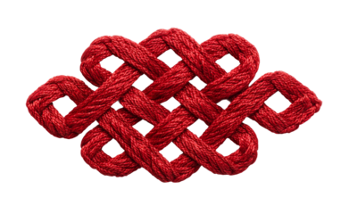 Studio shot of decorative Chinese knot emphasizing vibrant color, cultural heritage, and holiday celebration isolated on transparent background PNG