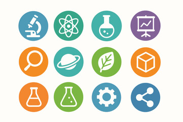 Fototapeta premium Science, Technology and Laboratory Icons Set