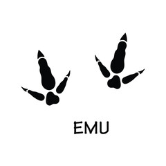 Emu Paw Print Line Icon &ndash; Trendy Bird Track Vector for Web and App UI,Emu Footprint Black Line Icon for UI Design,Emu Paw Print Trendy Bird Track Icon