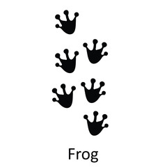 Frog Paw Print Line Icon &ndash; Trendy Amphibian Track Vector for Web and App UI,Frog Footprint Black Line Icon for UI Design
