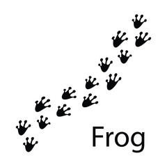 Frog Paw Print Line Icon &ndash; Trendy Amphibian Track Vector for Web and App UI,Frog Footprint Black Line Icon for UI Design