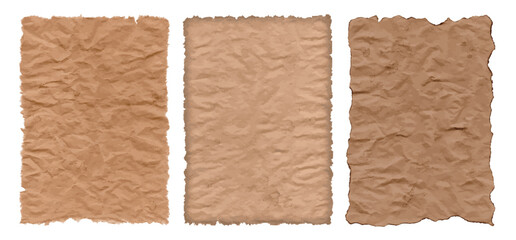 古びた紙・ヴィンテージ風クラフト紙テクスチャセット