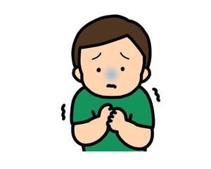 怖がる　アジア人の男の子