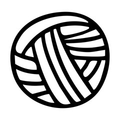 Ball of yarn outline. Hand drawn vector isolated illustration. 