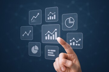 Interactive Data Analytics Interface: Hand Touching Virtual Graph Screen for Business Intelligence and Reporting