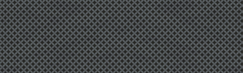 黒色の和柄模様（七宝）のバナー背景ベクターイラスト