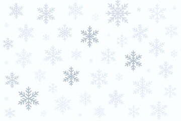 Delicate Blue Snowflake Pattern on White Background, Winter Holiday Season Design, Christmas and New Year Vector