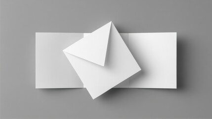 Elegant White Invitation Card and Envelope Mockup on Neutral Gray Backdrop for Personalized Design