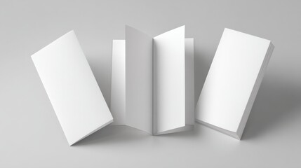 Blank White DL Brochure Mockup Floating for Advertising and Marketing Design Presentation, Product Showcase